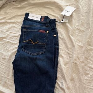 7 For All Mankind Skinny Jeans in Dark Blue